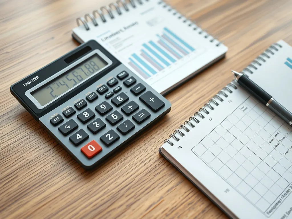 A high-quality close-up of a modern financial calculator on
