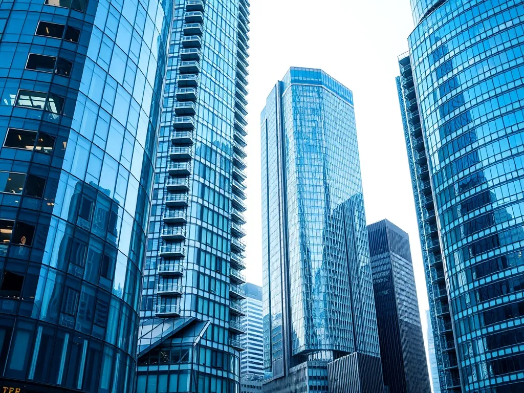A professional photo of Vancouver financial district buildin